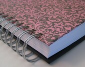 Weekly Organizer-Planner-Agenda includes Address Book with Pink on Black Damask Cover