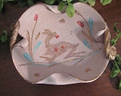 Deer platter - small with gold trim