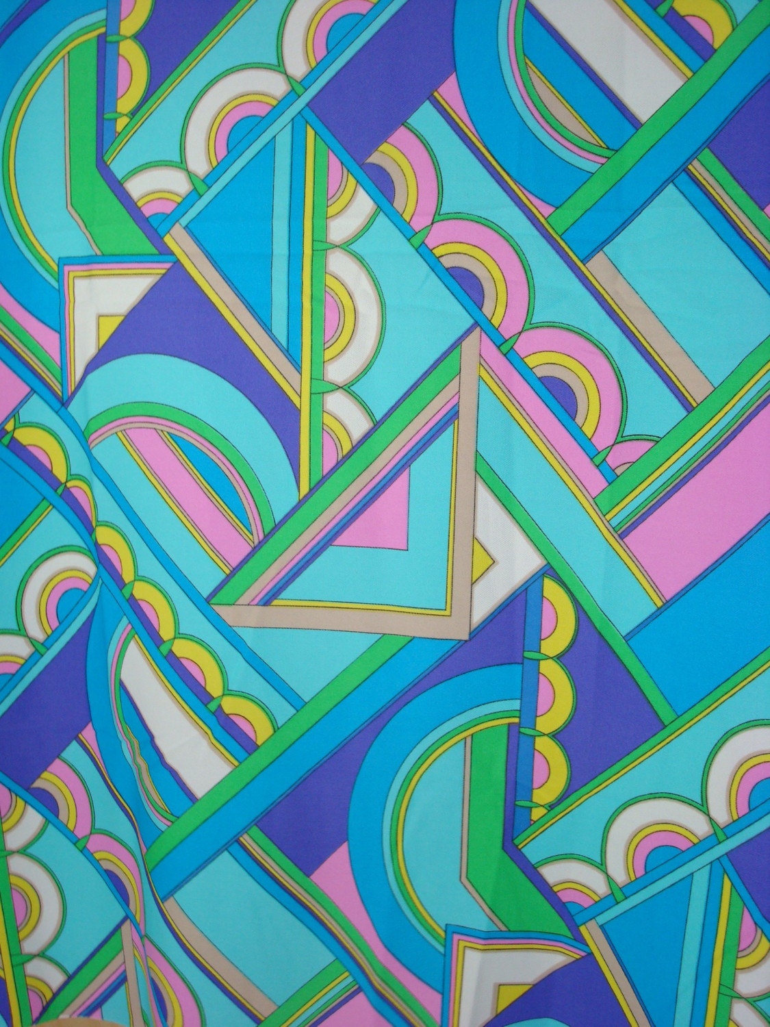 Vintage Fabric Geometric Polyester Multicolored 3 yards and 12 inches
