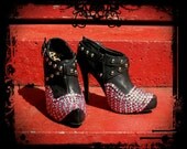 Custom Handmade Dollhouse Studded Spike Acrylic Rhinestone boots shoes Womens-7