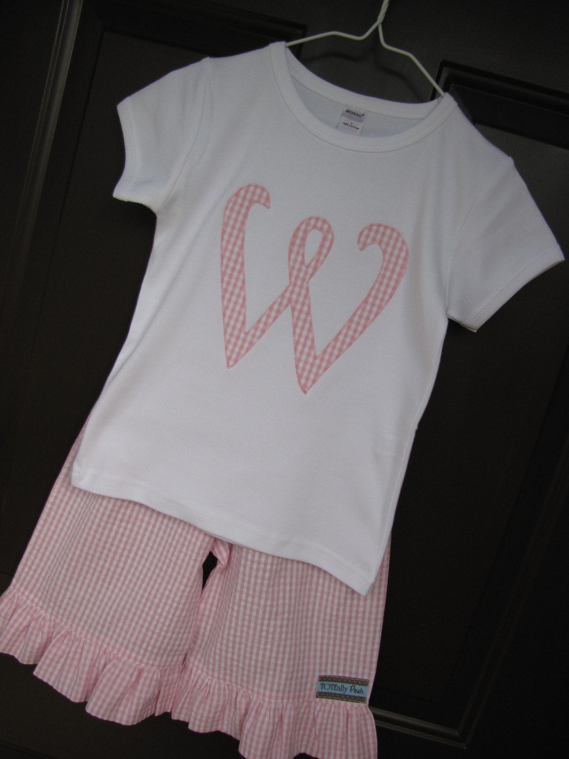Ruffle Pants and Applique Tee - 6 7 8- Pictured in PINK