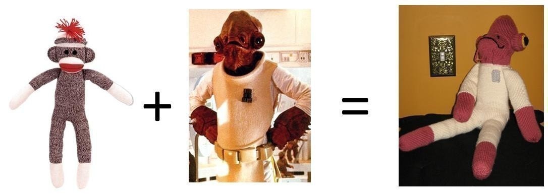 STAR WARS Admiral Ackbar Sock Monkey Knitting Pattern PDF