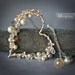 Pearl and Crystal Sterling and Gold Wire Wrapped Heart Lariat - SALE 15% Off