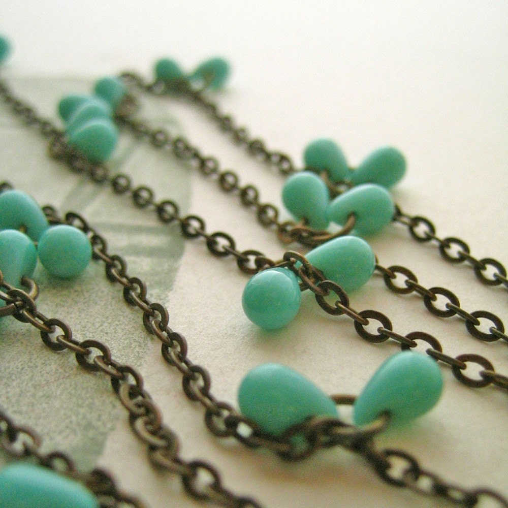 Aqua dew drops necklace