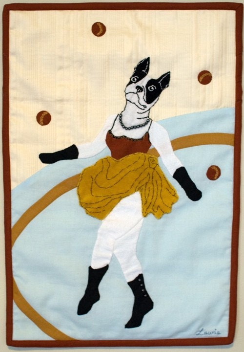 SALE- Lola juggling - Appliqued Portrait