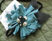 Teal and Black Retro Mum headband