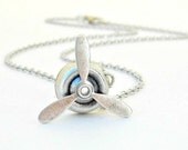 Propeller Necklace, Airplane, Aviation, Spinning Propeller