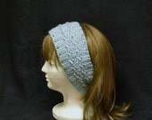 Blue Headband Crochet Earwarmer Cable Cross Head Band Crocheted Hair Accessories