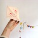 Valentine's greeting card. Kite - One-of-a-kind handmade Happy Kite.