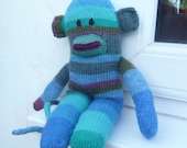 Knitting PATTERN TOY PLUSH Animal Monkey - Sidney Sock Monkey Instant Download