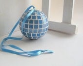 Glitter blue mosaic hanging ball