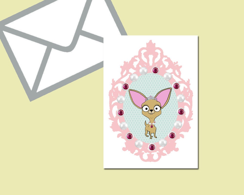 Chihuahua Girl Greeting Card With Envelope