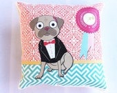 Pug Tuxedo Mini Cushion