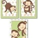 Set of 3 Monkey Pop Monkeys Nursery Decor Art Prints