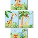 Set of 4 Nursery Art Prints Rainforest Jungle Animals