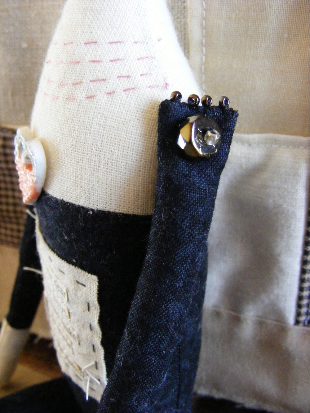 Original mixed media handmade art doll - Celine - Textile Artist Doll