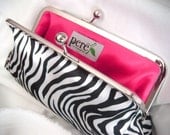 Satin Zebra Print Camden Clutch