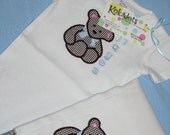Appliqued Burp Cloth and Onesie - My First Teddy Bear