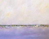 Landscape Seascape Original Painting on Canvas - Shades of Lavender - 11x14 - by Marie