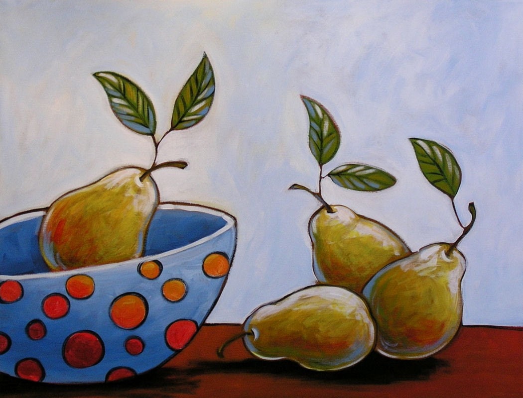 Four Pears -- ACEO - Signed Art Card Print