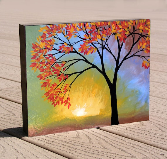 Print mounted on cradled birch panel, 8 x 10...ready to hang..."Here Comes the Sun" by Amy Giacomelli