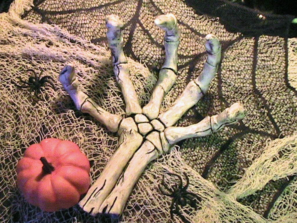 Handmade Ooak Spooky Skeleton Hand Candle Holder/ Candy Bowl
