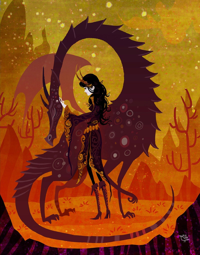 The Sorceress and the Dragon 8x10 art print