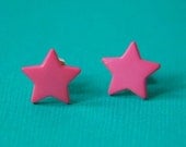 Tiny Pink Star Stud Earrings