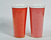 Vintage Kitchenware - 1960s Burlap Thermoware Tumblers - Set of 2