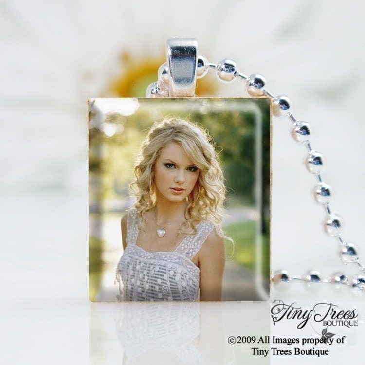 SALE - RECYCLED SCRABBLE TILE PENDANT- Taylor Swift