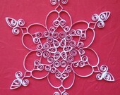 Quilled Snowflake Ornament: 'Christmas Lace' is a white Christmas ornament gift packaged paper ornament christmas decoration holiday decor