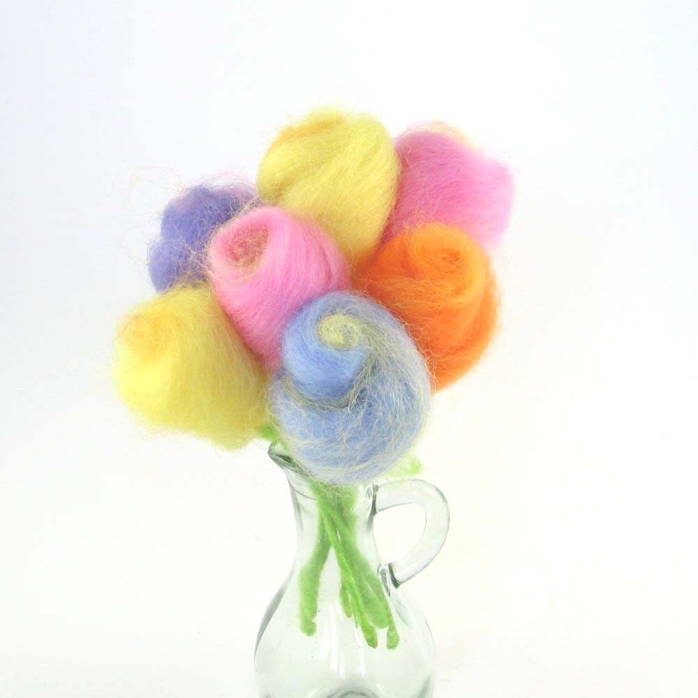 Spring Bouquet of Wool Flowers