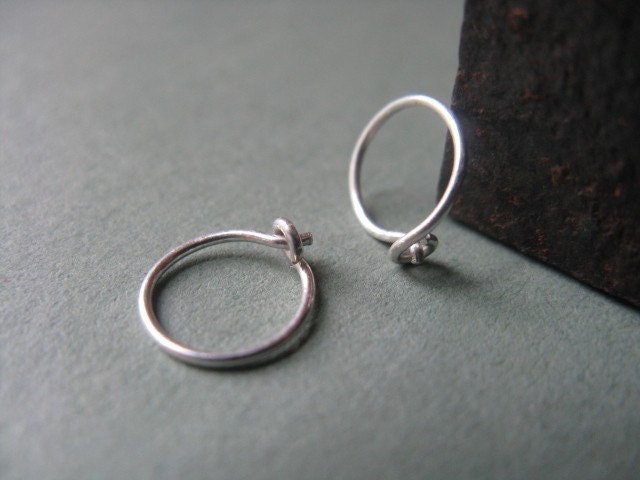 Tragus hoops in sterling silver