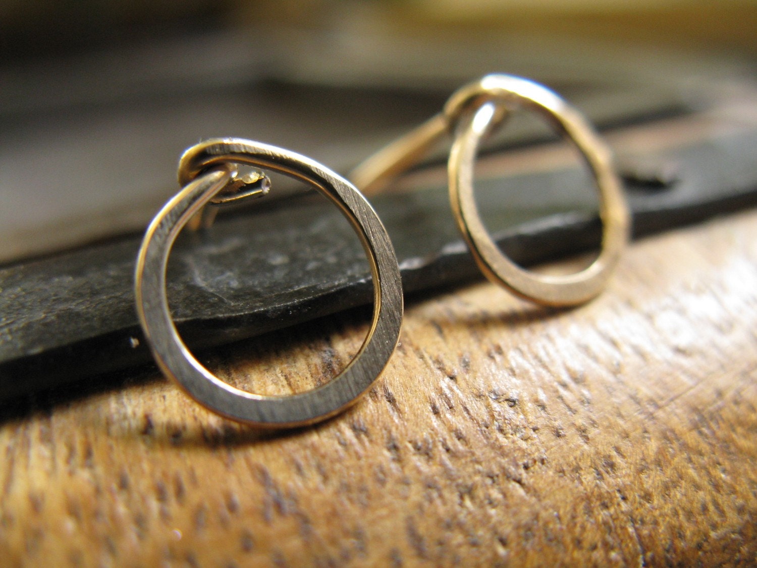 14k Gold fill small hoop stud earrings