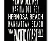 SALE PRICE-Los Angeles Coast, Large 24x60 Gallery-Wrapped Canvas Subway Art,-Ready to Ship