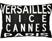 Cities of France- Eco-friendly Pillow, Ready to Ship-14x20 size