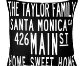 CUSTOM pillow with your words, names, your destinations, theme and choice of color