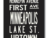 MINNEAPOLIS-Gallery-Wrapped Subway Art Canvas, 22x42