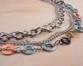 Statement Bib Necklace Multi Strand Necklace Hardware Jewelry Industrial Washers