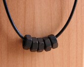 Choker Necklace Leather Cord Black Hardware Jewelry Unisex