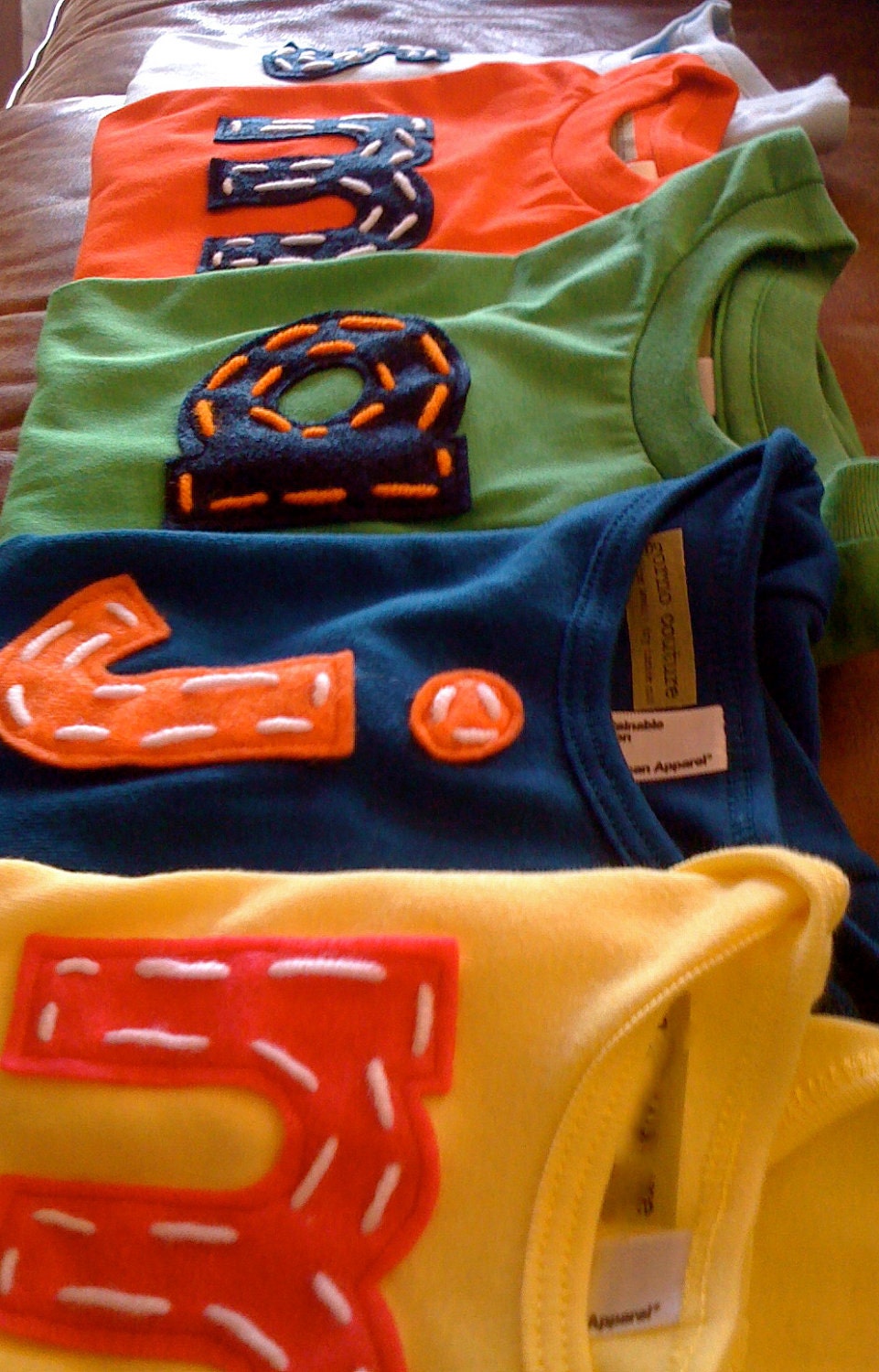 SHORT SLEEVE design your own tshirts.  american apparel personalized with letters or numbers by lisa gorno, gorno couture