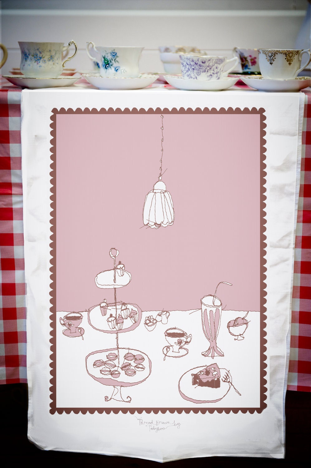 Fancy tea time Tea Towel