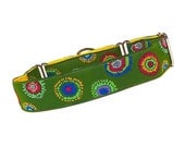 Colorful Green Multi-Color Martingale Collar, Dog Collar - SPLASH