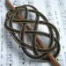 Navy and Gold beaded guitar string barrette medium