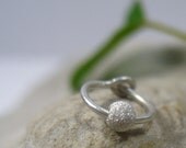 Cartilage Hoop Earrings Sterling Silver with Sterling Silver Fleck Bead