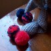 Columbine Pom-Pom Scarf - Grey with Teal and Coral