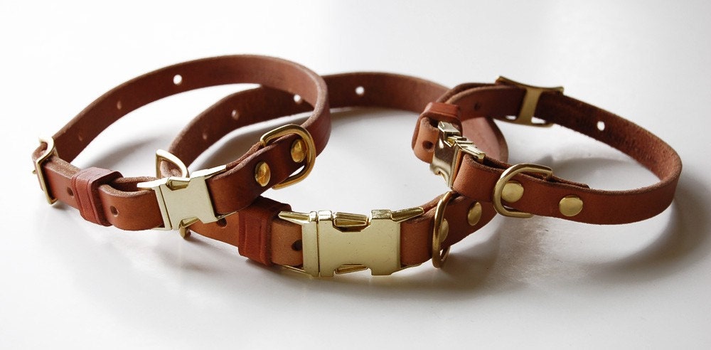 Quick-Release Dog Collar in TAN SMALLsize.