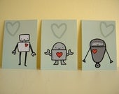 Love Robot Art Postcards