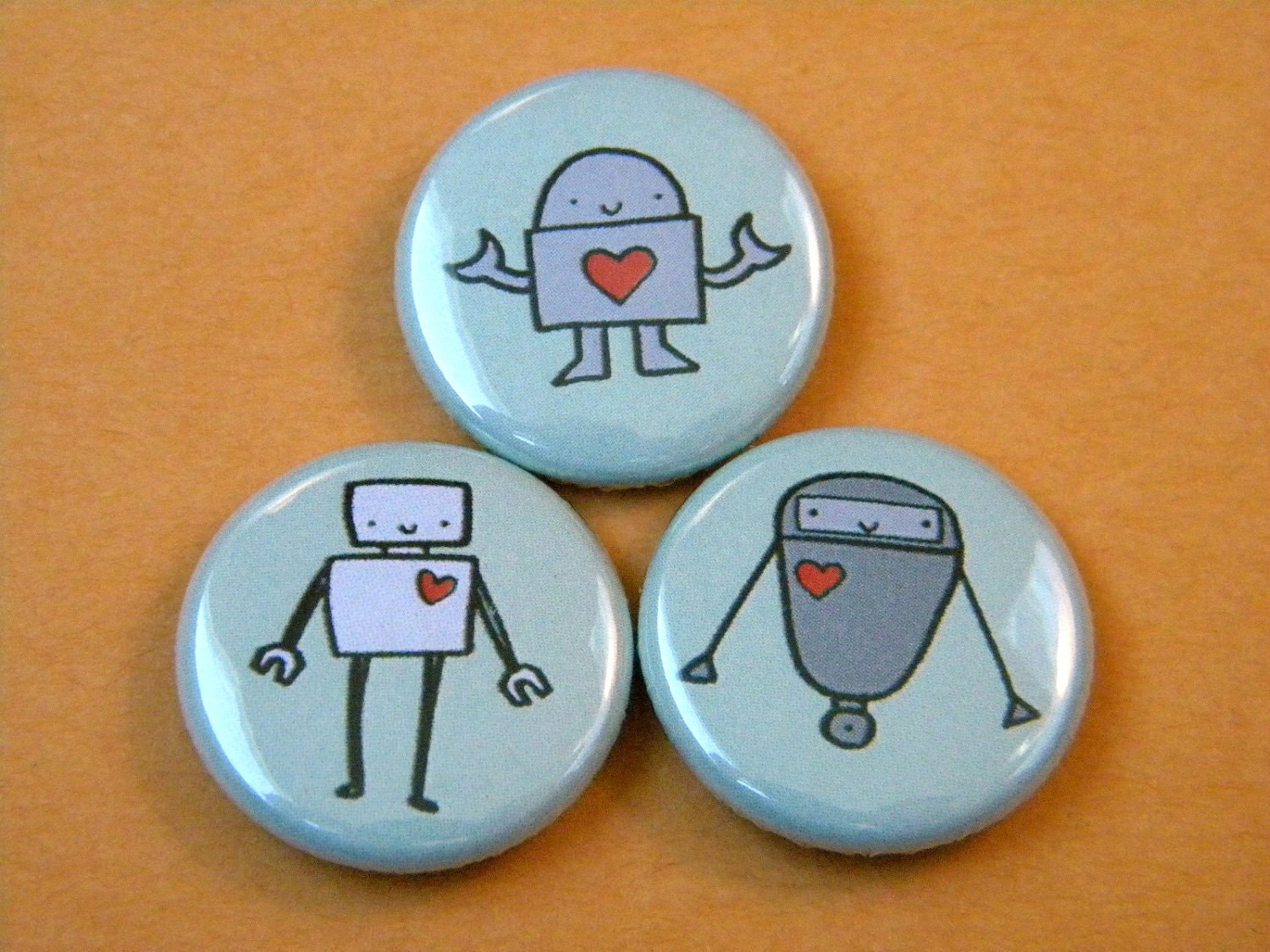Love Robots Button Set