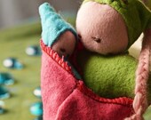 Parent and newborn minature doll set, attachment parenting, baby wearing, pouch sling, Australian made